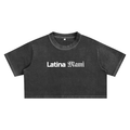 Latina Mami Crop Top Snow Washed Cream Baby Tee Latina Owned Streetwear