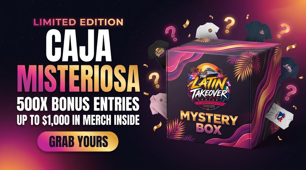 Caja Misteriosa mystery merch box — 500X bonus entries, up to $1,000 in merch inside